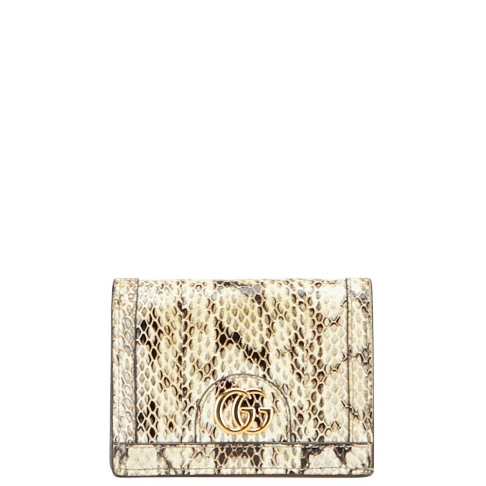 Gucci Ophidia GG Python Bi fold Compact Wallet Wh… - image 1